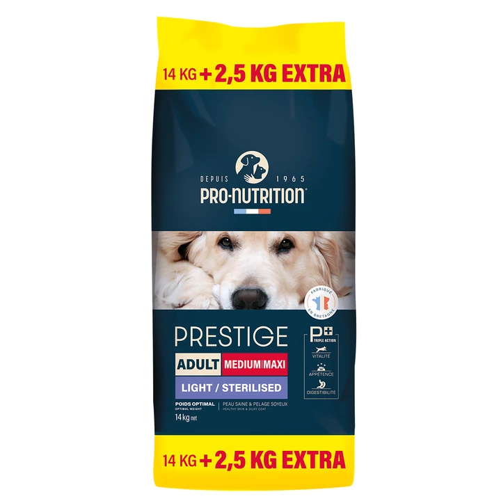 Pro-Nutrition Prestige Adult Medium/Maxi Light (14+2.5kg, sertéssel és articsókával)
