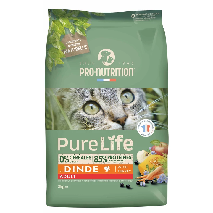 Pro-Nutrition PureLife Cat Adult Turkey 8kg (pulykával)