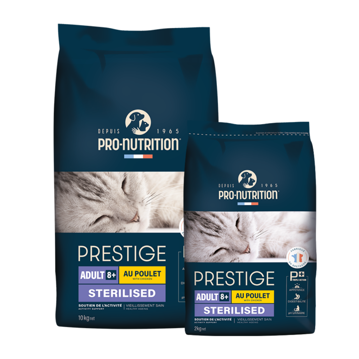  Pro-Nutrition Prestige Cat Adult 8+ Sterilized (csirkével és sertéssel)