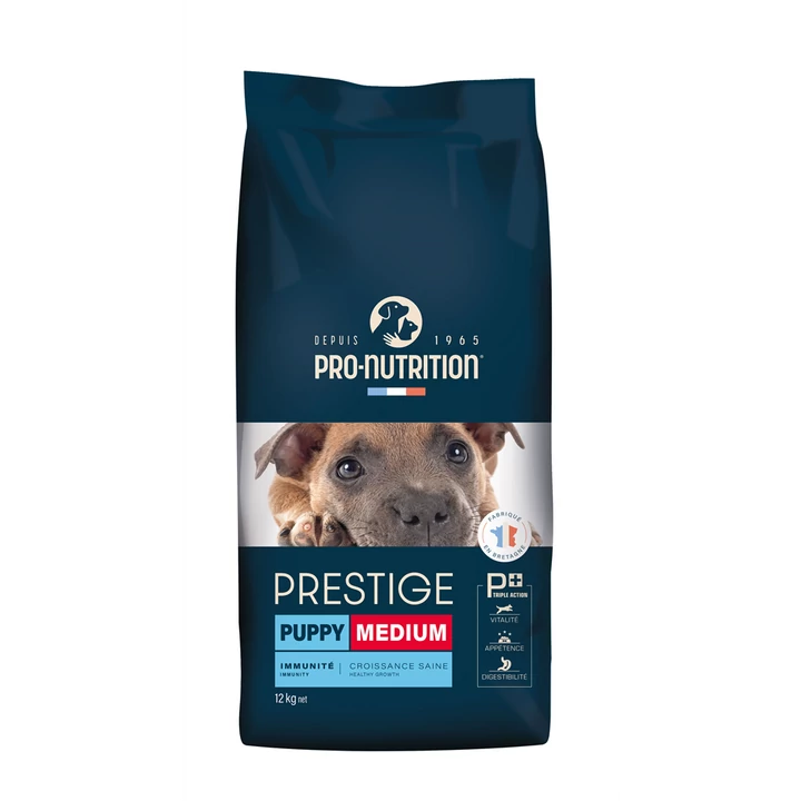 Pro-Nutrition Prestige Puppy Medium (12kg, kacsával és sertéssel)