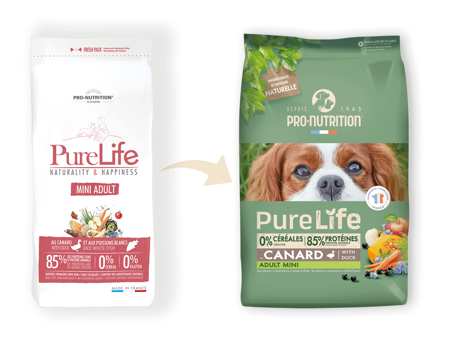 Pro-Nutrition PureLife Mini Adult (kacsával és fehér hallal)