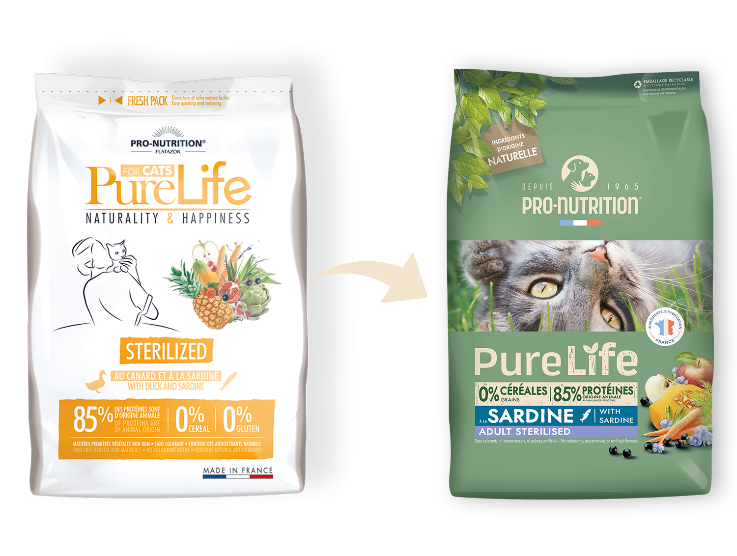 Pro-Nutrition PureLife Cat Sterilized (8kg, kacsával és szardíniával)