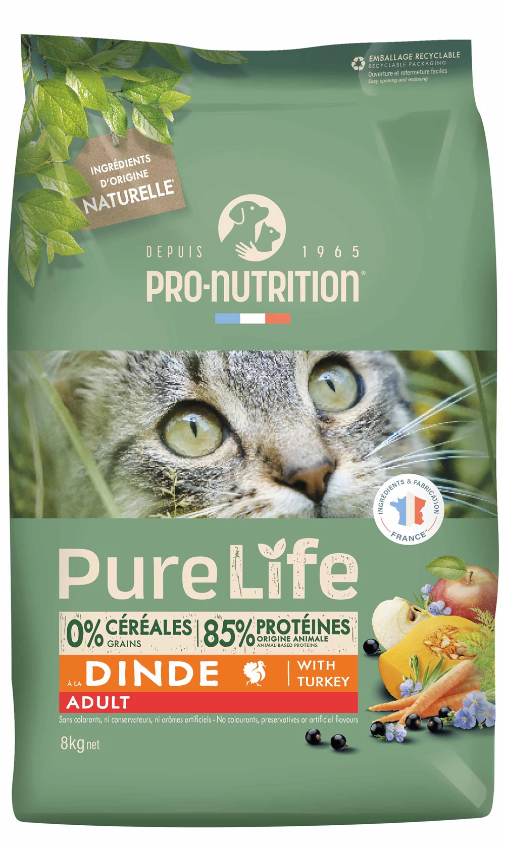 Pro-Nutrition PureLife Cat Adult Turkey 8kg (pulykával)