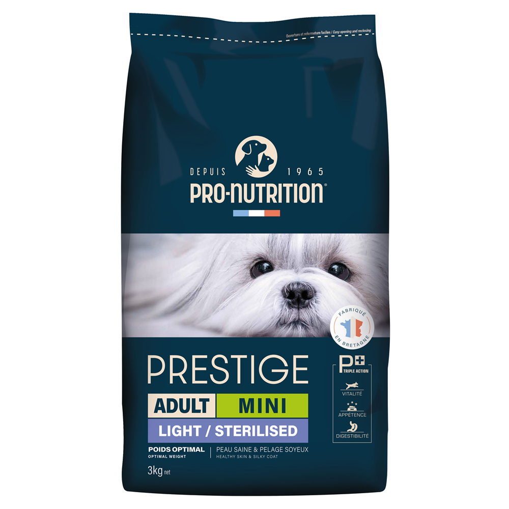 Pro-Nutrition Prestige Adult Mini Light - 3kg (sertéssel és lóbabbal)