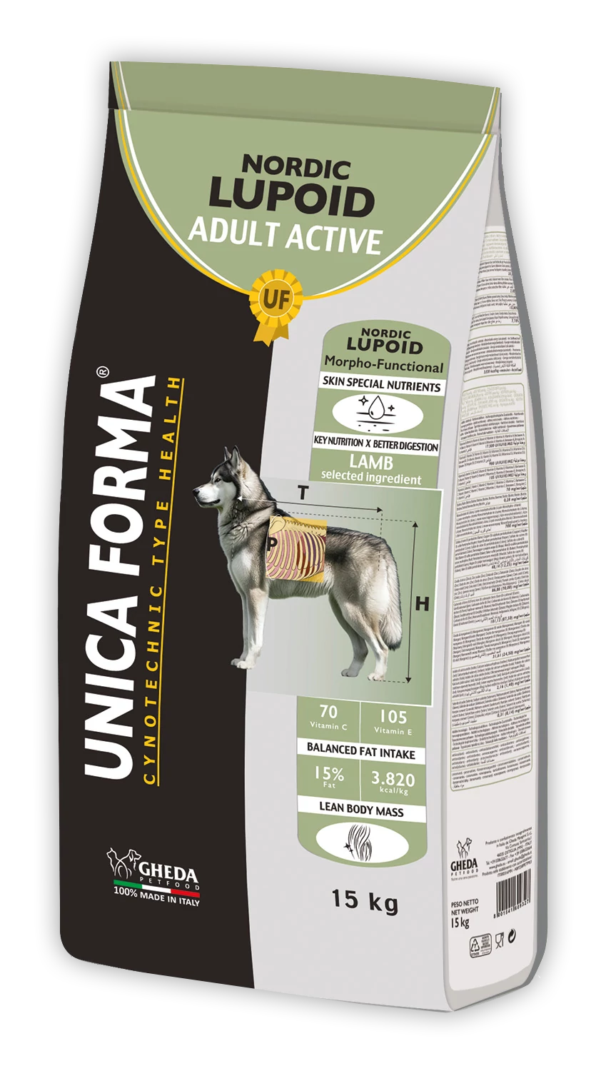 UNICA FORMA Lupoid Nordic Adult Active (15kg, báránnyal)