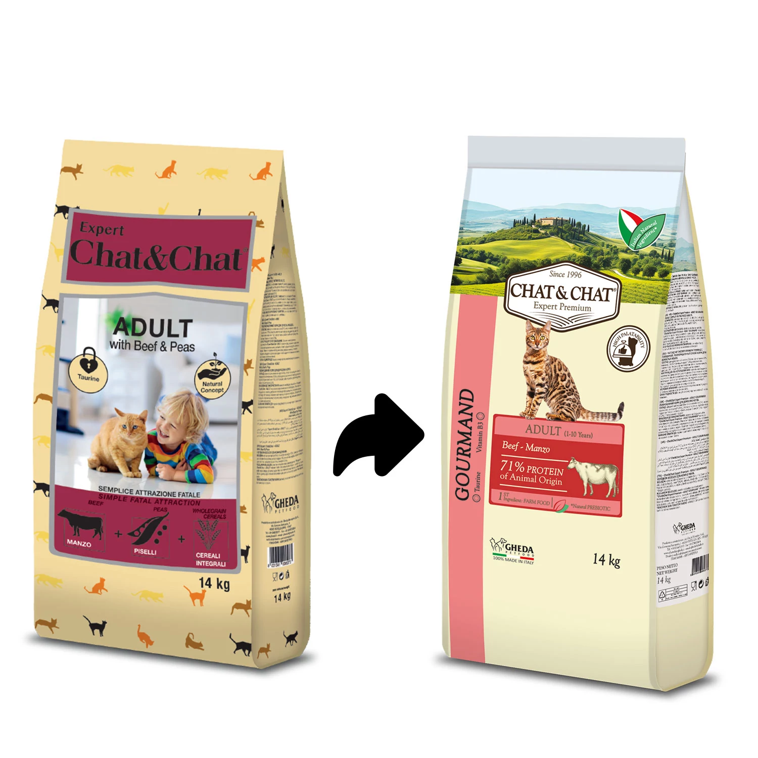 Gheda Chat&Chat GOURMAND 14kg (marhával)